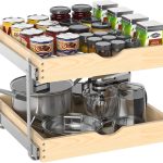 21" Deep 2 Tier Pull Out Cabinet Organizer — Wood Pull Out Drawers for Cabinets, Slide Out Shelves, Full-Extension, Ball-Bearing Slides, 50 lb/Shelf, 3 Adjustable Heights