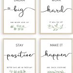 Howwii Inspirational Wall Art Office Decor, Motivational UNFRAMED Wall Art Prints for Bedroom,Living Room,Office,Classroom, Set of 4, 8"x10"